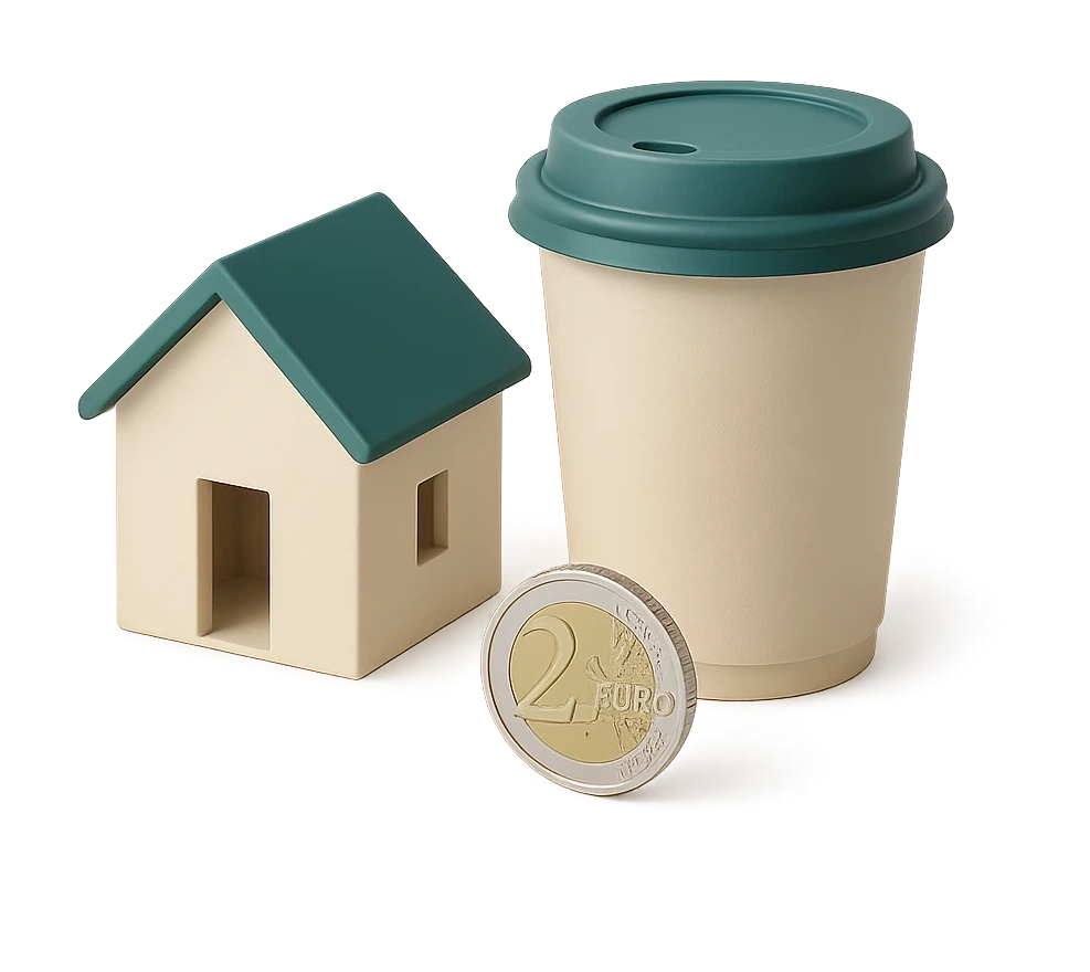 A steaming cup of coffee