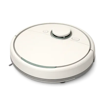 A robot vacuum, seen from above