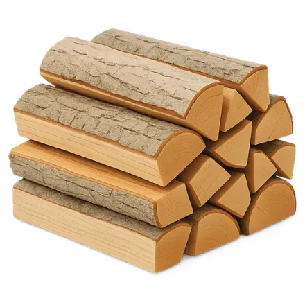 A stack of split logs
