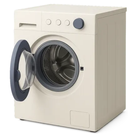 A washing machine, door ajar