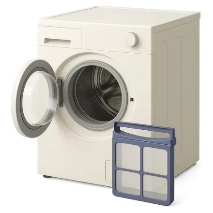 A tumble dryer with its lint filter out