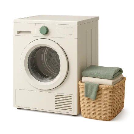 A tumble dryer and a basket