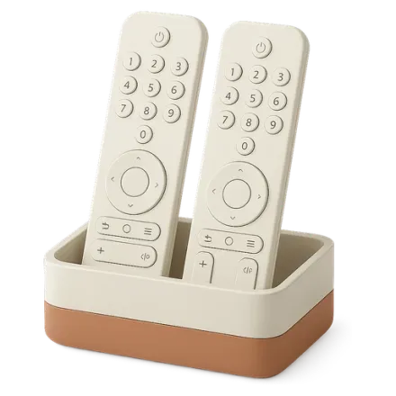 Two remote controls in a tray