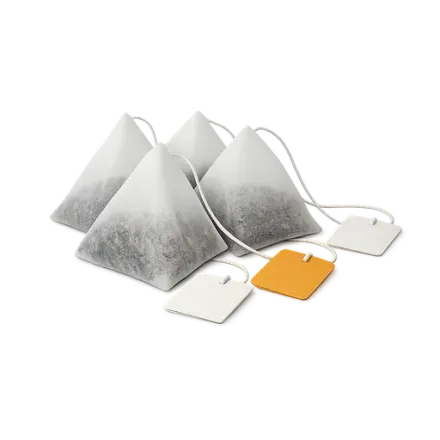Tea bags with tags