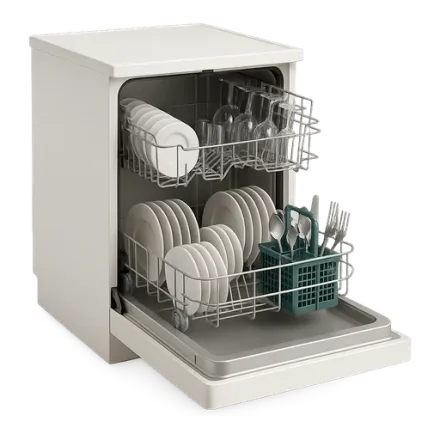 A dishwasher full of clean dishes