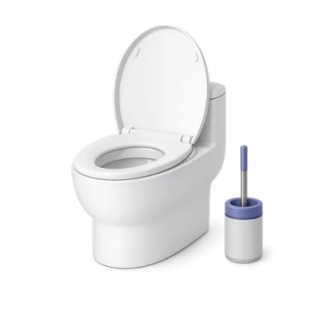 A toilet and its brush